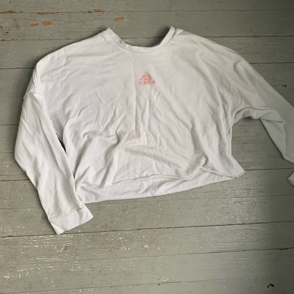 Womens Adidas Crop Sweatshirt - Picture 1 of 3